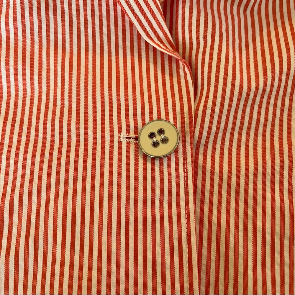 Elliot Lauren White/Orange Pinstripe One Button Blazer 12 - Picture 7 of 10